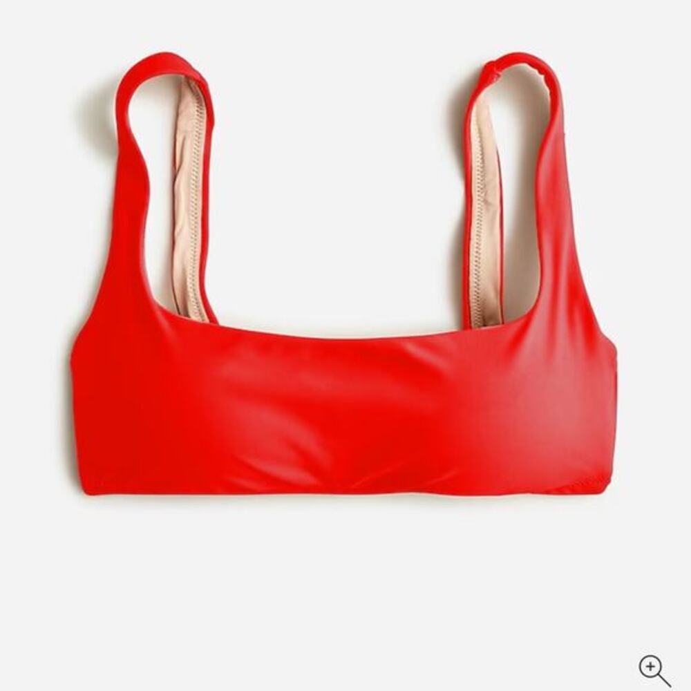 J Crew Swim Squareneck Bikini Top Bright Cerise